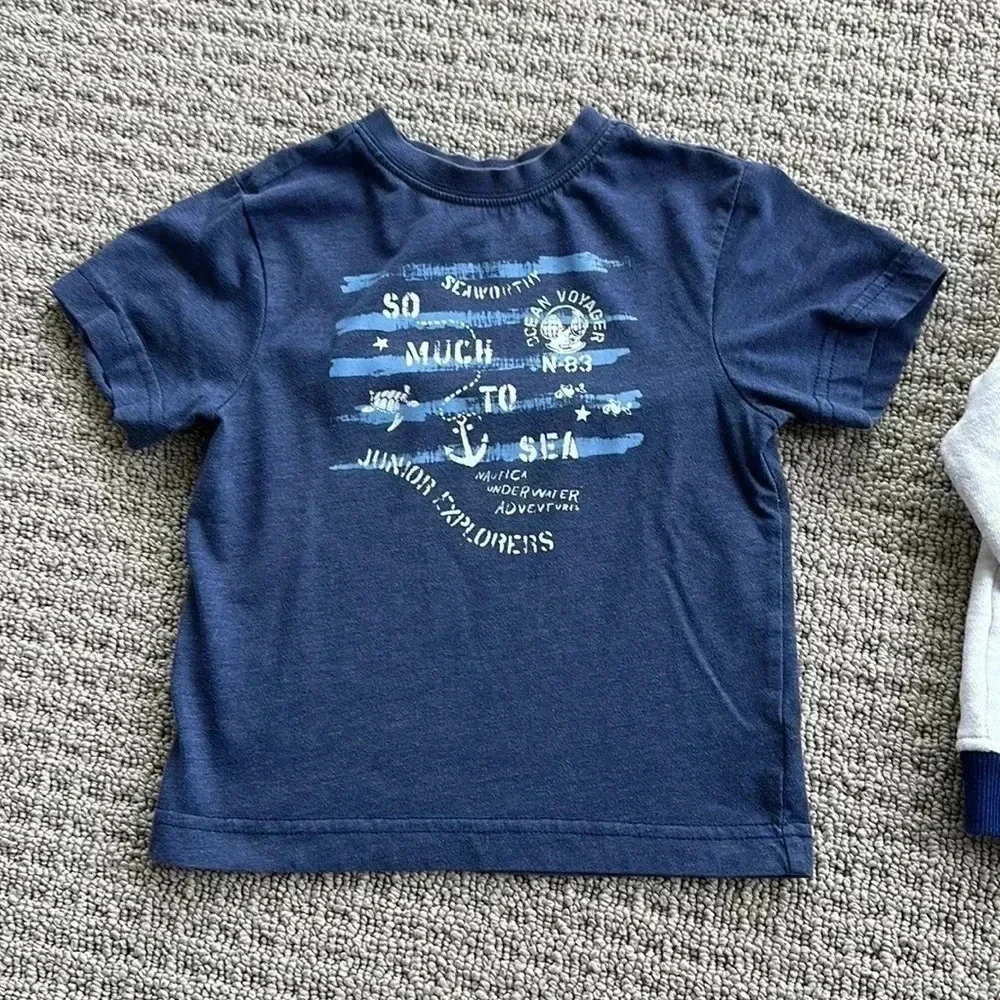 Nautica Toddlers 2 Piece Set -tshirt And Hoodie Size 3yo Good Used Condition